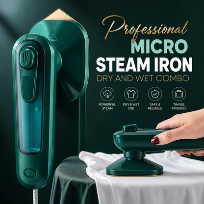 Professional 2-in-1 Micro Steam Iron – Dry & Wet Garment Steamer